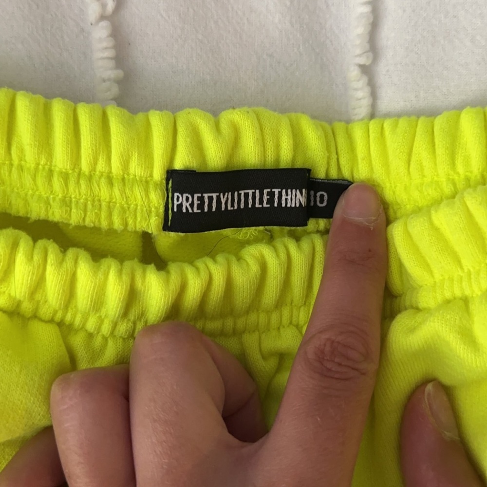 Neon yellow sweatpants